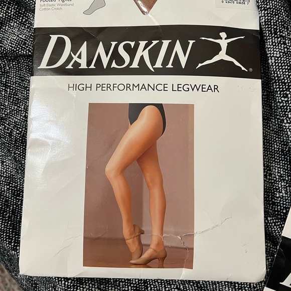 Vtg DANSKIN Sz: D High-Perform Legwear DANCE Ultra Shimmer Stirrup Tight Shimmer - Picture 2 of 5